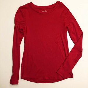 Eddie Bauer Cotton Modal Long Sleeve Red Shirt